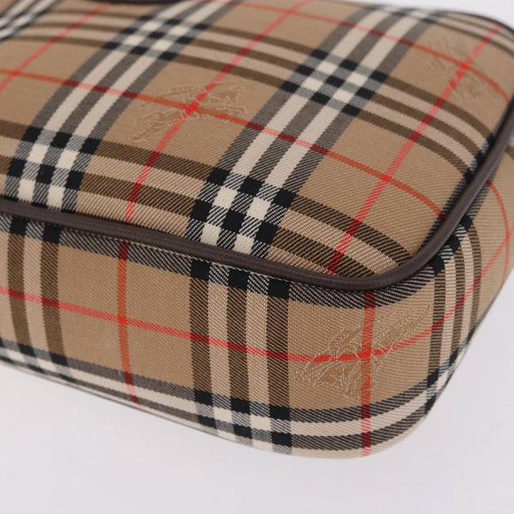 Burberrys Nova Check Clutch Bag Canvas Beige Auth ep17123A