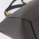 CELINE Micro Belt Hand Bag Leather 2way Gray Gold Auth ep17126V-14