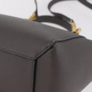 CELINE Micro Belt Hand Bag Leather 2way Gray Gold Auth ep17126V-15