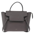 CELINE Micro Belt Hand Bag Leather 2way Gray Gold Auth ep17126V-2