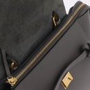 CELINE Micro Belt Hand Bag Leather 2way Gray Gold Auth ep17126V-20