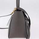 CELINE Micro Belt Hand Bag Leather 2way Gray Gold Auth ep17126V-5