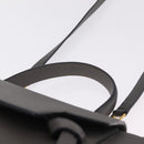 CELINE Micro Belt Hand Bag Leather 2way Gray Gold Auth ep17126V-8