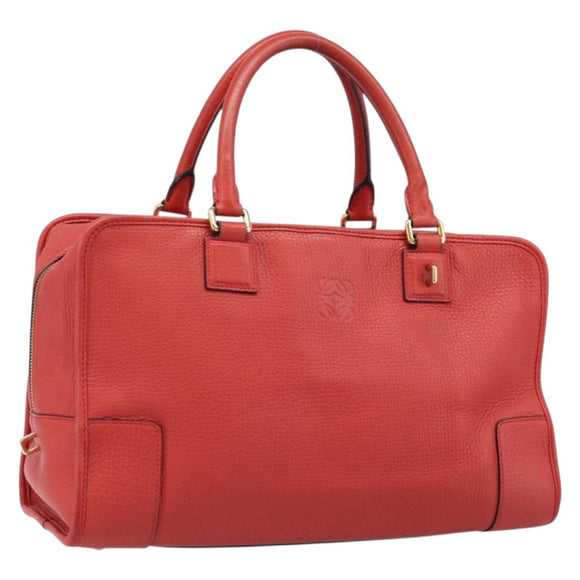 LOEWE Amazona 36 Hand Bag Leather Red Gold Auth ep17132A