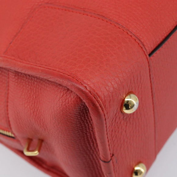 LOEWE Amazona 36 Hand Bag Leather Red Gold Auth ep17132A