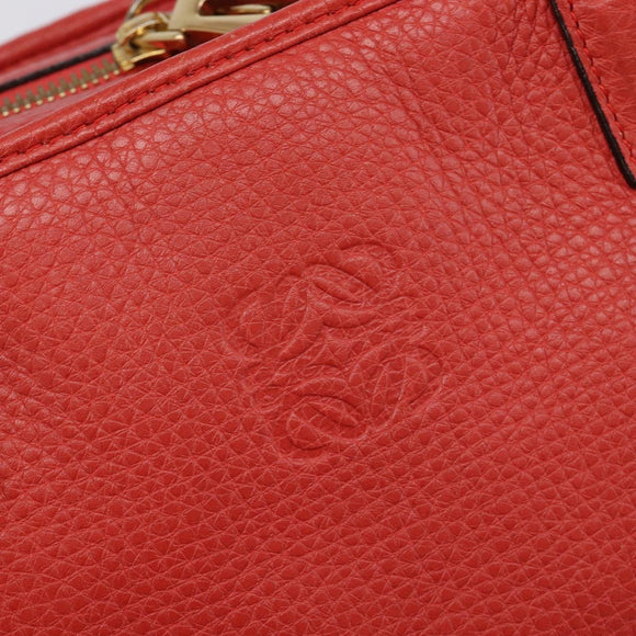 LOEWE Amazona 36 Hand Bag Leather Red Gold Auth ep17132A