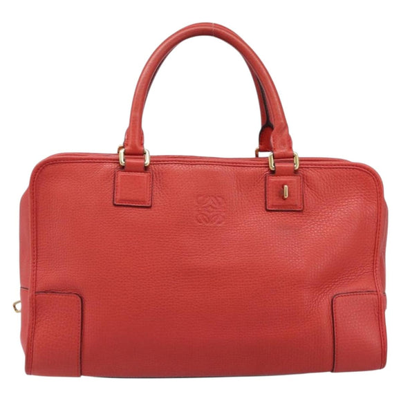 LOEWE Amazona 36 Hand Bag Leather Red Gold Auth ep17132A