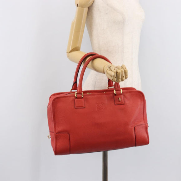 LOEWE Amazona 36 Hand Bag Leather Red Gold Auth ep17132A