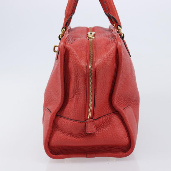 LOEWE Amazona 36 Hand Bag Leather Red Gold Auth ep17132A