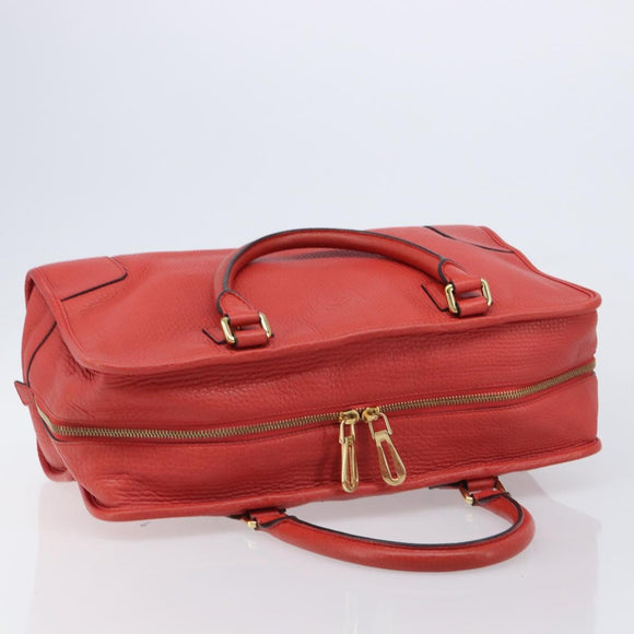 LOEWE Amazona 36 Hand Bag Leather Red Gold Auth ep17132A