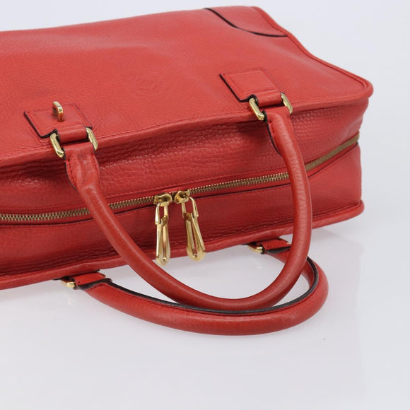 LOEWE Amazona 36 Hand Bag Leather Red Gold Auth ep17132A