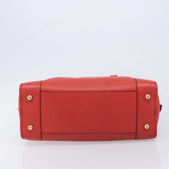 LOEWE Amazona 36 Hand Bag Leather Red Gold Auth ep17132A