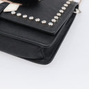 FENDI Chain Karito Shoulder Bag Leather Black Silver 8M0346 Auth ep17134A-10