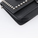 FENDI Chain Karito Shoulder Bag Leather Black Silver 8M0346 Auth ep17134A-11