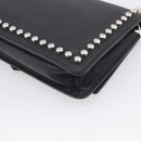 FENDI Chain Karito Shoulder Bag Leather Black Silver 8M0346 Auth ep17134A-12