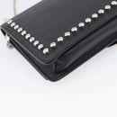 FENDI Chain Karito Shoulder Bag Leather Black Silver 8M0346 Auth ep17134A-13