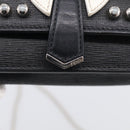 FENDI Chain Karito Shoulder Bag Leather Black Silver 8M0346 Auth ep17134A-14