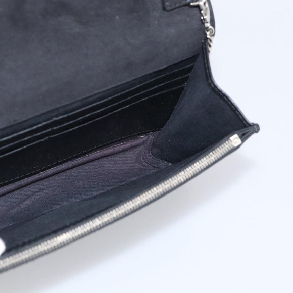 FENDI Chain Karito Shoulder Bag Leather Black Silver 8M0346 Auth ep17134A
