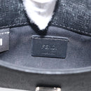 FENDI Chain Karito Shoulder Bag Leather Black Silver 8M0346 Auth ep17134A-25
