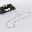 FENDI Chain Karito Shoulder Bag Leather Black Silver 8M0346 Auth ep17134A-7