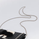 FENDI Chain Karito Shoulder Bag Leather Black Silver 8M0346 Auth ep17134A-8