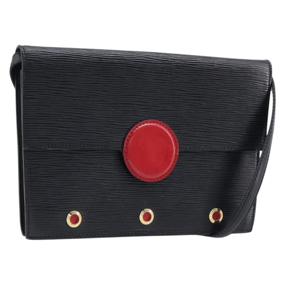 LOUIS VUITTON Epi Hublot Shoulder Bag Black Red M52557 LV Auth ep17135