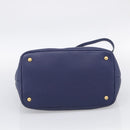 PRADA Hand Bag Leather 2way Blue Gold Auth ep17141V-11