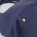 PRADA Hand Bag Leather 2way Blue Gold Auth ep17141V-13