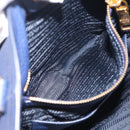 PRADA Hand Bag Leather 2way Blue Gold Auth ep17141V-24