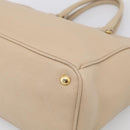 PRADA Hand Bag Leather Beige Gold Auth ep17142V-10