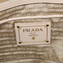 PRADA Hand Bag Leather Beige Gold Auth ep17142V-16