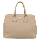 PRADA Hand Bag Leather Beige Gold Auth ep17142V-2