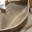 PRADA Hand Bag Leather Beige Gold Auth ep17142V-22