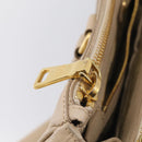 PRADA Hand Bag Leather Beige Gold Auth ep17142V-25