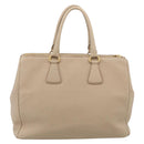 PRADA Hand Bag Leather Beige Gold Auth ep17142V-3