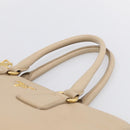 PRADA Hand Bag Leather Beige Gold Auth ep17142V-8