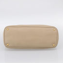 PRADA Hand Bag Leather Beige Gold Auth ep17142V-9