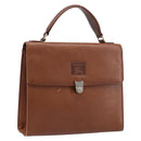Burberrys Hand Bag Leather Brown Gold Auth ep17148-1