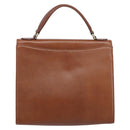 Burberrys Hand Bag Leather Brown Gold Auth ep17148-3