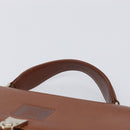 Burberrys Hand Bag Leather Brown Gold Auth ep17148-8