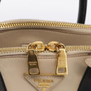 PRADA Hand Bag Leather 2way Beige Gold Auth ep17149V-17