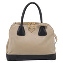 PRADA Hand Bag Leather 2way Beige Gold Auth ep17149V-2