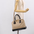 PRADA Hand Bag Leather 2way Beige Gold Auth ep17149V-33