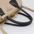 PRADA Hand Bag Leather 2way Beige Gold Auth ep17149V-7