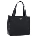 PRADA Tote Bag Nylon Black Silver Auth ep17150-1