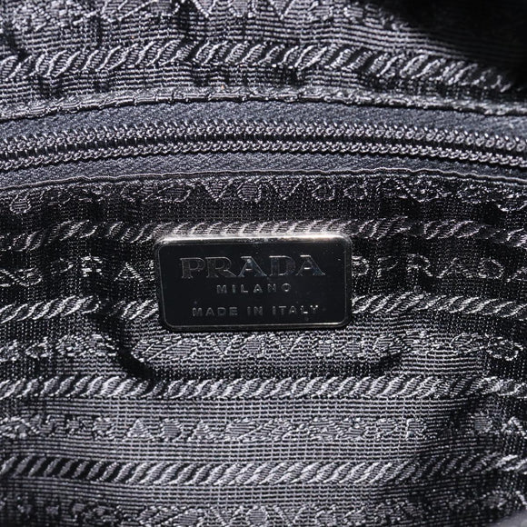 PRADA Tote Bag Nylon Black Silver Auth ep17150