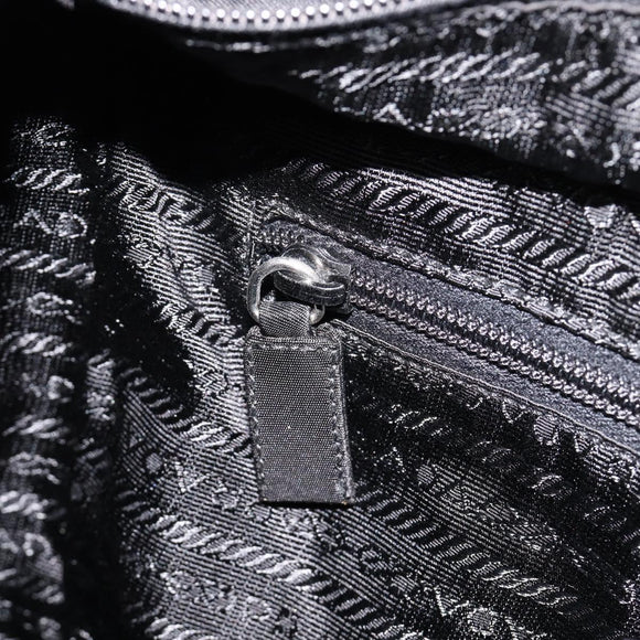 PRADA Tote Bag Nylon Black Silver Auth ep17150