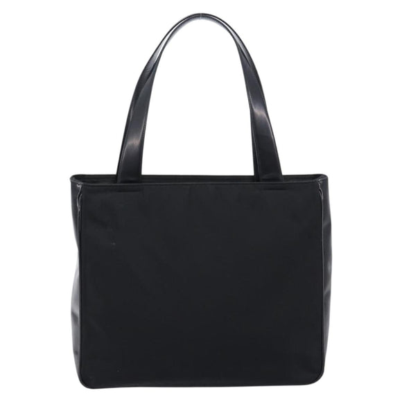 PRADA Tote Bag Nylon Black Silver Auth ep17150