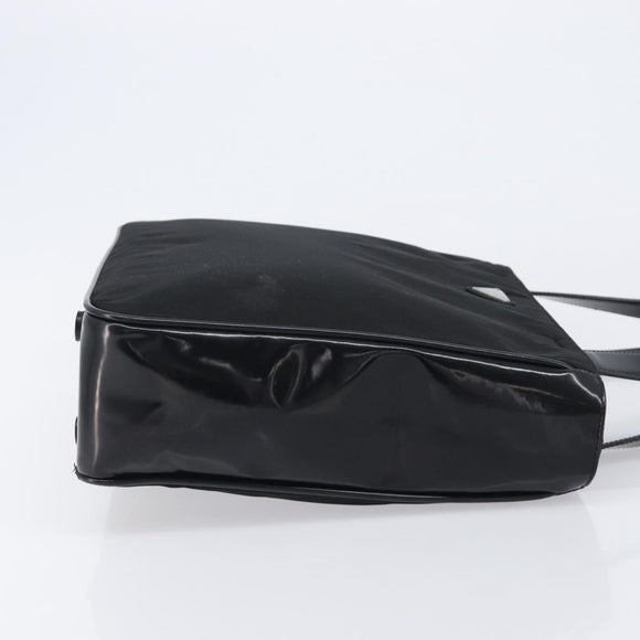 PRADA Tote Bag Nylon Black Silver Auth ep17150