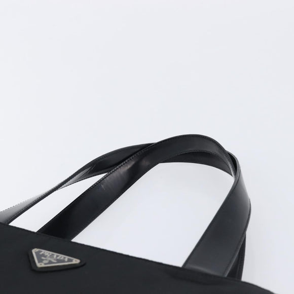 PRADA Tote Bag Nylon Black Silver Auth ep17150